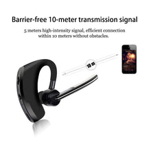 Load image into Gallery viewer, Elegant Black Bluetooth Earphone Wireless Stereo HD Mic HiFi Headphones Bluetooth Comfort Handsfree Driving Headset Ideal Standby Time Single In Ear Headset For Worm Driving