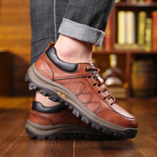 Load image into Gallery viewer, Elegant Black Leather Mens Business Boots Platform Winter Sneakers Without Lace Safety Shoe Quick-Drying Tactical Shoe Comfortable Sneaker Hiker Lightweight Ankle Motorcycle Mountain Running Short Boot