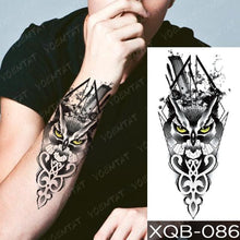 Load image into Gallery viewer, Elegant Black Waterproof Temporary Tattoo Sticker Lion Tiger Bear Flash Tattoos Leopard Wolf Colorful Big Tattoo Stickers For Mens Womens