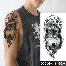 Load image into Gallery viewer, Elegant Black Waterproof Temporary Tattoo Sticker Lion Tiger Bear Flash Tattoos Leopard Wolf Colorful Big Tattoo Stickers For Mens Womens