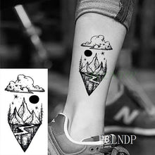 Load image into Gallery viewer, Elegant Black Waterproof Temporary Tattoo Stickers Moon Hill Modern Body Art Stickers Hand Foot High Quality For Womens