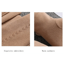Load image into Gallery viewer, Elegant Black Winter Women Outdoor Warm One Size Gloves Fashionable Cute Bow Style Casual Gloves For Women