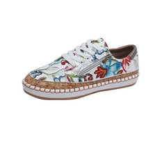 Load image into Gallery viewer, Elegant Floral Womens Sneakers Printed Lace Up Flat Shoes Fashion Round Toe Shoes Women Casual Sneakers Comfortable Tennis Shoes For Walking