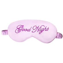 Load image into Gallery viewer, Elegant Good Night Soft Eye Masks Cute Design Eye Cover Sleeping Blindfold Women Eye Cover Full Night's Sleep Travel Portable Lightweight Eye Mask