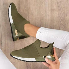 Load image into Gallery viewer, Elegant Green Women Sneakers Slip-On Solid Color Sneakers Sport Mesh Casual Shoes Fashion Autumn Running And Walking Lace-up Breathable Casual Comfortable Walking Sneakers