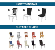 Load image into Gallery viewer, Elegant Kitchen Chair Covers Stretch Seat Covers For Chairs Slipcover Chair house chaise Furniture Covers Gray Chair cover Washable Anti dust Seat Slipcover Protector for Hotel Office Ceremony Banquet Wedding Party