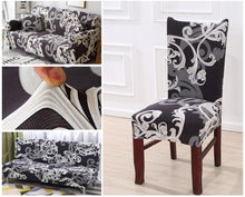 Load image into Gallery viewer, Elegant Kitchen Chair Covers Stretch Seat Covers For Chairs Slipcover Chair house chaise Furniture Covers Gray Chair cover Washable Anti dust Seat Slipcover Protector for Hotel Office Ceremony Banquet Wedding Party
