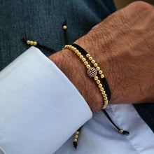 Load image into Gallery viewer, Elegant Men Gold Couple Bracelet Set Beads Men Jewelry Adjustable Bracelets For Women Ball Armband Bangles Luxury Imperial Braided Luxury Bracelets Beads Bangle Charm Jewelry For Men Boys
