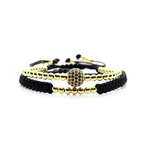 Load image into Gallery viewer, Elegant Men Gold Couple Bracelet Set Beads Men Jewelry Adjustable Bracelets For Women Ball Armband Bangles Luxury Imperial Braided Luxury Bracelets Beads Bangle Charm Jewelry For Men Boys
