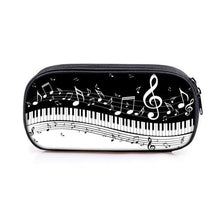 Load image into Gallery viewer, Elegant Music Note Piano Pen Case Holder Stylish Black/White Pencil Bag Guitar Pencil Case Unique Stationery Case For School