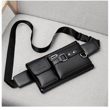 Load image into Gallery viewer, Elegant New Black Mens Leather Waist Bag Adjustable Strap Outdoors Fanny Pack Comfortable Luxury Design For Men