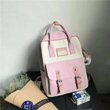 Load image into Gallery viewer, Elegant Nylon Candy Color Waterproof School Bags for Teenagers Girls And Women Nice Patchwork On Backpack For Female