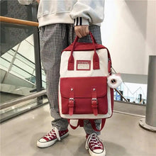 Load image into Gallery viewer, Elegant Nylon Candy Color Waterproof School Bags for Teenagers Girls And Women Nice Patchwork On Backpack For Female