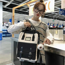 Load image into Gallery viewer, Elegant Nylon Candy Color Waterproof School Bags for Teenagers Girls And Women Nice Patchwork On Backpack For Female