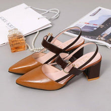 Load image into Gallery viewer, Elegant Office Sandals Women's Summer New Pointy Sandals Fashion Woman Shoes Low Flats Shoes Mules Slip On Closed Toe Low Heels Sandal Cute Shoes