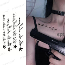 Load image into Gallery viewer, Elegant Small Waterproof Temporary Tattoo Sticker Makeup Flame Finger Black Square Rose Flower High Quality Design For Womens