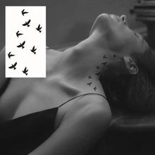 Load image into Gallery viewer, Elegant Small Waterproof Temporary Tattoo Sticker Makeup Flame Finger Black Square Rose Flower High Quality Design For Womens