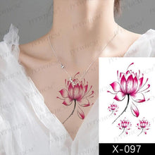 Load image into Gallery viewer, Elegant Small Waterproof Temporary Tattoo Sticker Makeup Flame Finger Black Square Rose Flower High Quality Design For Womens
