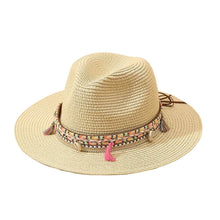 Load image into Gallery viewer, Elegant Tassel Beach Hats For Women Women's Bucket Sun Hat Max Sun Protection Holiday Hats Ladies Sun Hat Summer Straw Hats UV Protection Foldable Travel One Size Hat Modern Summer Fedoras For Party