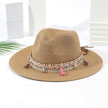 Load image into Gallery viewer, Elegant Tassel Beach Hats For Women Women's Bucket Sun Hat Max Sun Protection Holiday Hats Ladies Sun Hat Summer Straw Hats UV Protection Foldable Travel One Size Hat Modern Summer Fedoras For Party