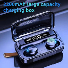 Load image into Gallery viewer, Elegant TWS Bluetooth 5.0 Earphones 2200mAh Charging Box Modern Wireless Headphone 9D Stereo Sports Waterproof Earbuds Luxury Headsets With Microphone Wireless Headphones with LED Display Wireless Earbuds with Mic, IPX8 Waterproof Touch Control Headphones