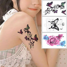 Load image into Gallery viewer, Elegant Waterproof Temporary Butterfly Sticker Tattoo Fake Halloween Party Tattoo For Woman Girls