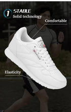 Load image into Gallery viewer, Elegant White Leather Mans Womens Sneakers Summer Lace-Up Trainers Gym Tennis Running Breathable High Quality Sport Women Mesh Wokrout Casual Slip On Flats Sneakers