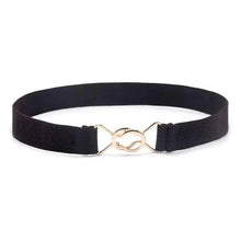 Load image into Gallery viewer, Elegant Wide Fabric Strap Silver Metal Buckle Belts For Women Trendy Women's Fashion Stretchable Classic Color Belts