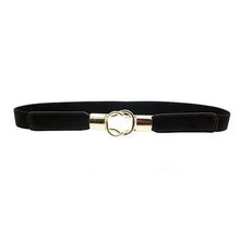 Load image into Gallery viewer, Elegant Wide Fabric Strap Silver Metal Buckle Belts For Women Trendy Women's Fashion Stretchable Classic Color Belts