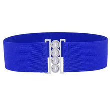 Load image into Gallery viewer, Elegant Wide Fabric Strap Silver Metal Buckle Belts For Women Trendy Women's Fashion Stretchable Classic Color Belts