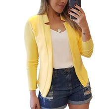 Load image into Gallery viewer, Elegant Women Blazer Thin Long Sleeve Blazer Solid Color Office Lady Suit Coat Fashionable Women Basic Coats
