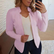 Load image into Gallery viewer, Elegant Women Blazer Thin Long Sleeve Blazer Solid Color Office Lady Suit Coat Fashionable Women Basic Coats