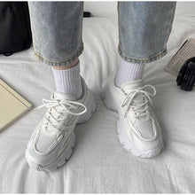 Load image into Gallery viewer, Elegant Women's Sneakers Lace Up Thick Platform Casual Shoes Leather Comfortable Walking Footwear Fashion New Lightweight Casual Everyday Walking Fashion Sneakers