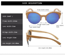 Load image into Gallery viewer, Elegant Wooden Design Classic Sunglasses Design Stylish Popular Wooden Sunglasses For Men & Women Round Bamboo Glasses Mirror Sun Glasses Retro Glasses