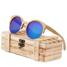 Load image into Gallery viewer, Elegant Wooden Design Classic Sunglasses Design Stylish Popular Wooden Sunglasses For Men & Women Round Bamboo Glasses Mirror Sun Glasses Retro Glasses