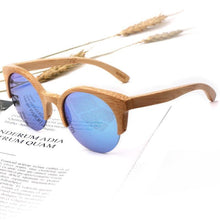 Load image into Gallery viewer, Elegant Wooden Design Classic Sunglasses Design Stylish Popular Wooden Sunglasses For Men & Women Round Bamboo Glasses Mirror Sun Glasses Retro Glasses