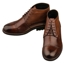 Load image into Gallery viewer, CALTO - Y41084 - 3.2 Inches Taller (Coffee Brown) - Lace Up Casual Boots