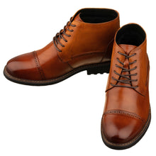 Load image into Gallery viewer, CALTO - Y41085 - 3.2 Inches Taller (Brown) - Lace Up Casual Boots