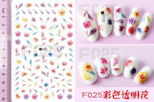 Load image into Gallery viewer, Embossed 3D Nail Stickers Blooming Flower 3D Nail Art Stickers Decals Adhesive Manicure Nail Art Tips Decoration Adhesive Abstract Face Curve Graffiti Nail Design for Acrylic Nail Supplies Designer Nail Decorations for Women Girls Kids