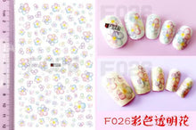 Load image into Gallery viewer, Embossed 3D Nail Stickers Blooming Flower 3D Nail Art Stickers Decals Adhesive Manicure Nail Art Tips Decoration Adhesive Abstract Face Curve Graffiti Nail Design for Acrylic Nail Supplies Designer Nail Decorations for Women Girls Kids