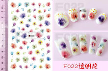 Load image into Gallery viewer, Embossed 3D Nail Stickers Blooming Flower 3D Nail Art Stickers Decals Adhesive Manicure Nail Art Tips Decoration Adhesive Abstract Face Curve Graffiti Nail Design for Acrylic Nail Supplies Designer Nail Decorations for Women Girls Kids