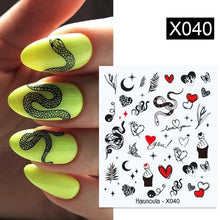 Load image into Gallery viewer, Embossed Nails Sticker 3D Flower Leaves Slider Water Transfer Nail Decals for Nail Art Transfer Sticker 3D Wave Design Decoration for Women Girls Art Stickers Decal Decoration Metallic Curve Strip Line Nail Decor