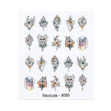 Load image into Gallery viewer, Embossed Nails Sticker 3D Flower Leaves Slider Water Transfer Nail Decals for Nail Art Transfer Sticker 3D Wave Design Decoration for Women Girls Art Stickers Decal Decoration Metallic Curve Strip Line Nail Decor