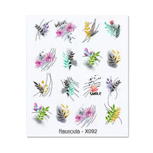 Load image into Gallery viewer, Embossed Nails Sticker 3D Flower Leaves Slider Water Transfer Nail Decals for Nail Art Transfer Sticker 3D Wave Design Decoration for Women Girls Art Stickers Decal Decoration Metallic Curve Strip Line Nail Decor