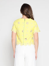 Load image into Gallery viewer, Embroidered eyelet crop top