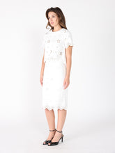 Load image into Gallery viewer, Embroidered eyelet crop top