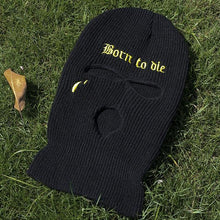 Load image into Gallery viewer, Embroidery Three-hole Balaclava Knit Hat Army Tactical CS Winter Ski Riding Mask Beanie Prom Party Mask Warm Mask Three 3 Hole Balaclava Knit Hat Ski Mask 3-Hole Knit Hat Full Face Cover Balaclava Hats Funny Party Embroidery Beanies Caps