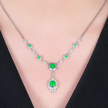 Load image into Gallery viewer, Emerald Elegance White Gold Necklace