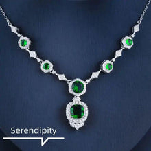 Load image into Gallery viewer, Emerald Elegance White Gold Necklace