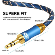 Load image into Gallery viewer, Gold Plated 3.5mm Audio Aux Cable For Car Headphone Speaker Mobile Phone